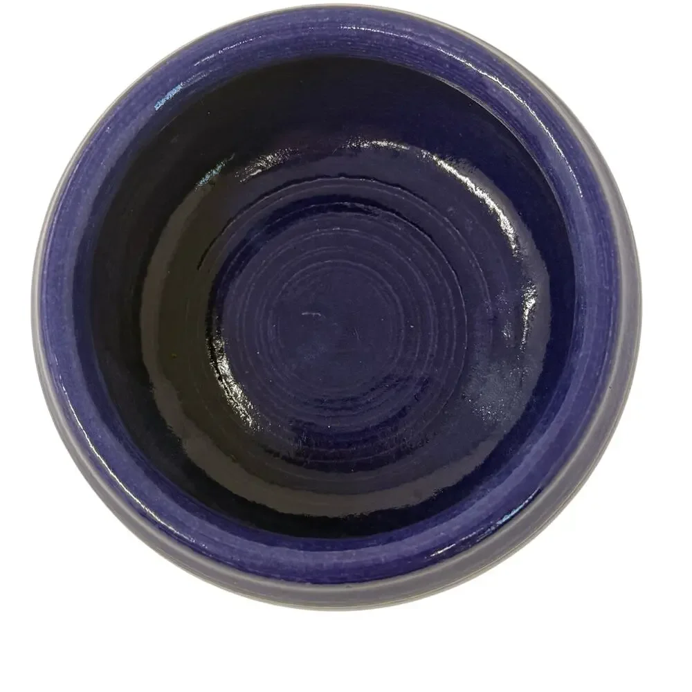 Vintage Blue Studio Pottery Bowl Ashtray Glazed Ceramic 4.75”